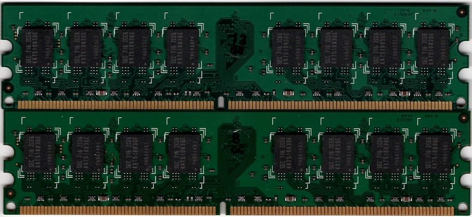 2GB (2x1GB) Super Talent PC2-5300 T667UB1GV DIMM 667 MHz DDR2 SDRAM Memory 240P - Image 2 of 2