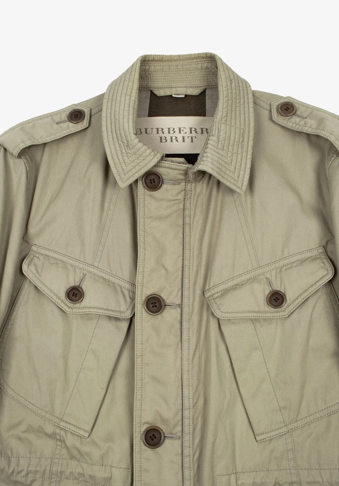 Original Burberry Brit Men Military Jacket Size L Large H5072 - Image 2 of 4