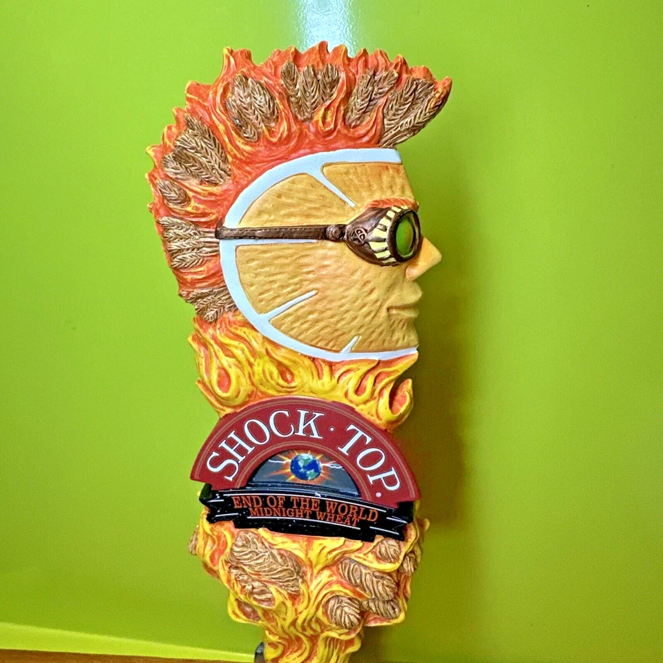 SHOCK TOP END OF WORLD NEW BEER Tap Handle 12" FIRE Flames MIDNIGHT NOS NIB - Image 4 of 4