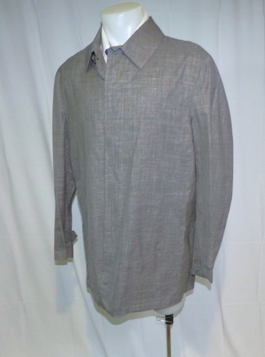 Isaia San Gennaro Light Wool Silk Linen Gray Melange Overcoat 46R NWT $2995 - Picture 5 of 14