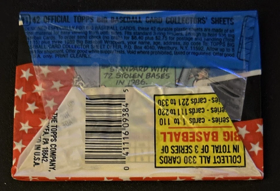 1989 Topps Big Baseball Pack 1ª Serie Greg Swindell Indians Albert Hall Braves Foto 2 de 2