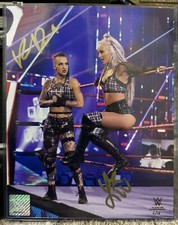 Liv Morgan and Ruby Riott SIGNED 8x10 Photo WWE Authentic Gold Variant 2/15