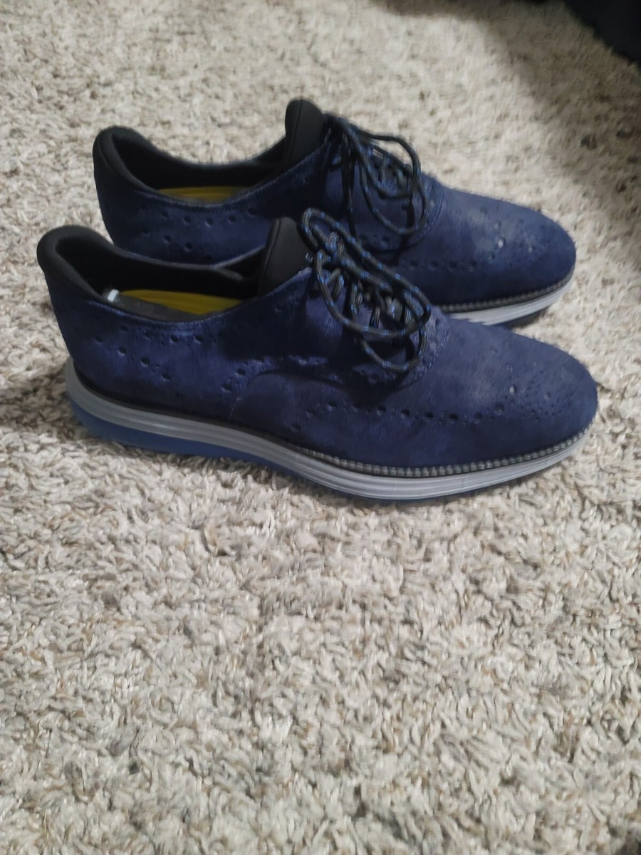 Cole Haan Grand 360 Oxford Shoes Gray Blue Leather Casual Mens 12 cole haan mens shoes Original Grand 360 Blue and Gray | eBay main image 4