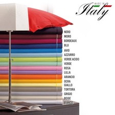 COMPLETO LENZUOLA 100% COTONE TINTA UNITA SINGOLO COLORI VARI MADE IN ITALY