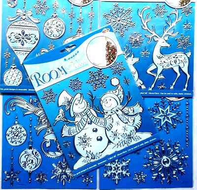 Fensterbilder für Weihnachten 5 Motive Adventsdekoration mit Struktur Weihnacht