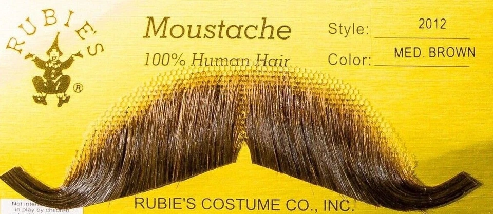 Disfraz Rubíes Bigote Europeo 100% Cabello Humano Profesional Bigote Europeo. Foto 2 de 4