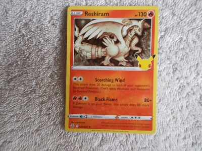 Pokemon: Schwert & Schild - Celebrations 2021 ''RESHIRAM'' #002/025 Sammelkarte HOLO
