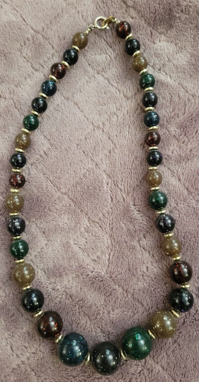 VETEMENTS Collana donna con perline in plastica maculata multicolore 19"