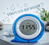 Fackelmann Wasserbetriebene Digitaluhr Wecker Blau Uhr Ca. 11 X 11 X 9 Cm
