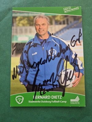 MSV Duisburg, Bernard Dietz, autograph card, football