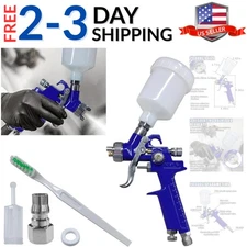 Mini HVLP Touch Up Spray Gun with 0.8 mm Nozzle, 125 cc Cup Gravity Feed Air ...