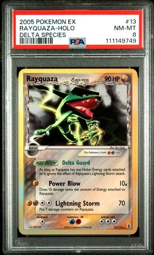 Rayquaza #13 Holo - 2005 EX Delta Species English - PSA 8 NM/Mint