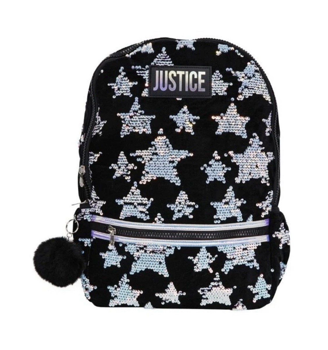 Justice Star Velvet and Flip Sequin Backpack Girls School  display picture 3