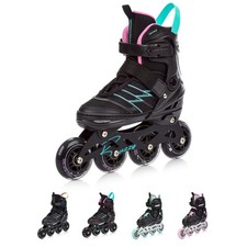 Inline Skates Fitness-Skates ABEC-9 Skates SCHWARZ bis 100kg 82A PU 21-27 cm🛼