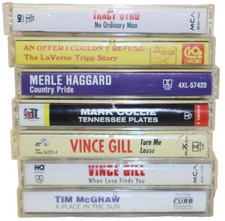 Lot of 7 Country Music Cassettes Merle Haggard Vince Gill Tim McGraw Tracy Byrd 