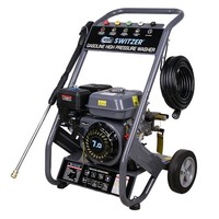 SwitZer 7HP 150Bar Petrol Pressure Washer 2200PSI With Wheels 10M Hose 5 Nozzles
