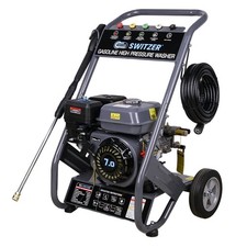 SwitZer 7HP 150Bar Petrol Pressure Washer 2200PSI With Wheels 10M Hose 5 Nozzles