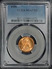 1936 Lincoln Cent, PCGS MS65 Red