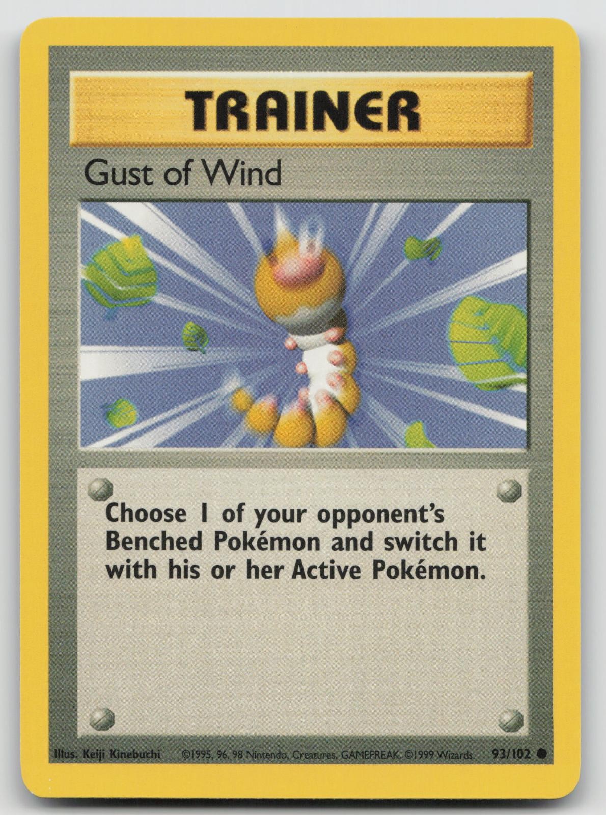 Gust of Wind 93/102 Base Set Unlimited Pokemon LP Common