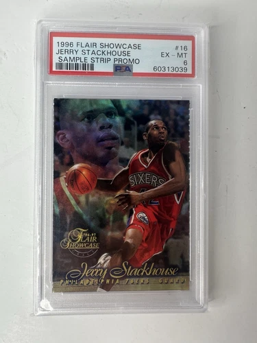 1996-97 Fleer Flair Showcase Jerry Stackhouse Hot Shots #16 76ers PSA 6