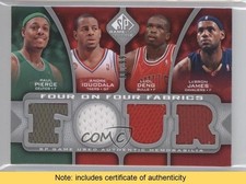 2009 SP Game Used Four on Fabrics 30/99 LeBron James Paul Pierce Luol Deng 7y2