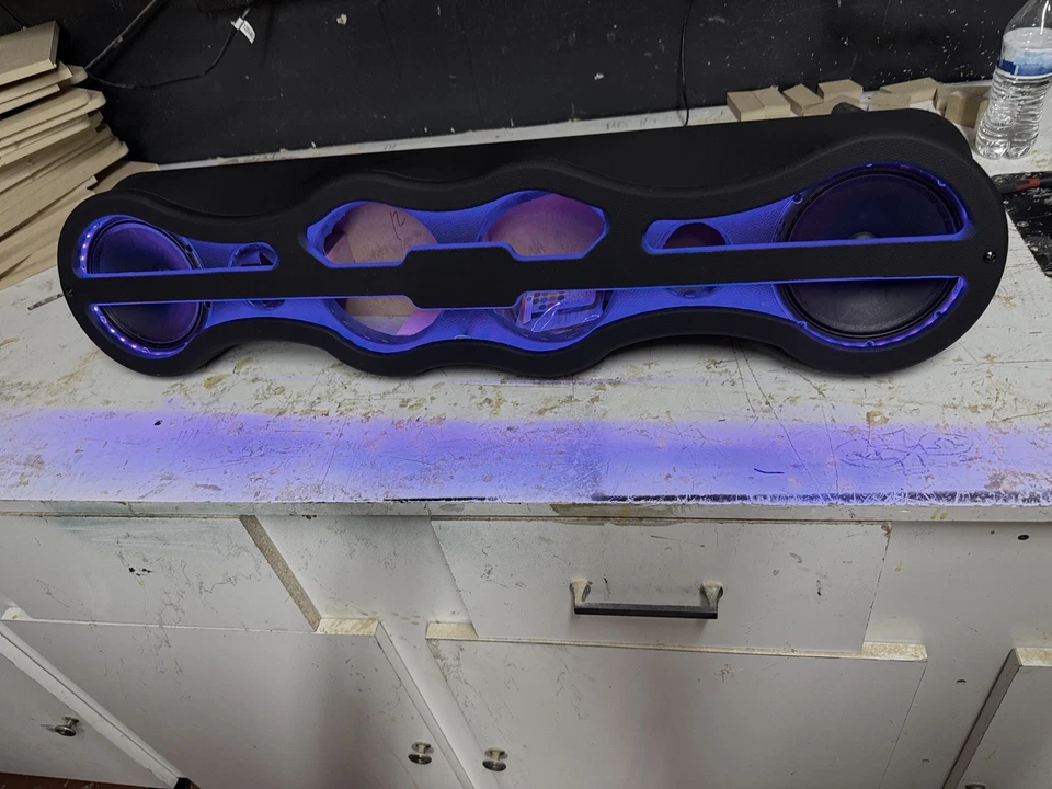 Panel de Altavoces 4x6.5 Tweter Pod Madera y Tela Estante de Techo 38 Longitud Foto 3 de 4