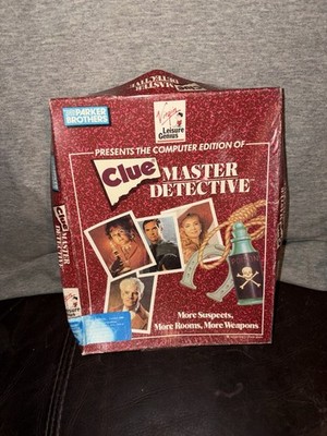Vintage Clue Master Detective for IBM PC, Tandy 1000 (Floppy DISC, 1989) READ