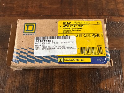 SQUARE D MERLIN GERIN Multi 9 C60 2P, 6A, Mini Circuit Breaker 60141