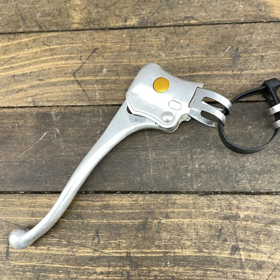 Par de palancas de freno de bicicleta Weinmann vintage aleación 1977 punto dorado BMX motocross Foto 4 de 4