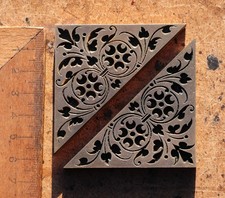 2x brass ornament bookbinding hot foil stamp embossing plate Art Nouveau corner+