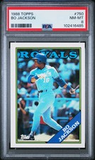 1988 TOPPS #750 BO JACKSON PSA 8 KANSAS CITY ROYALS BASEBALL CARD