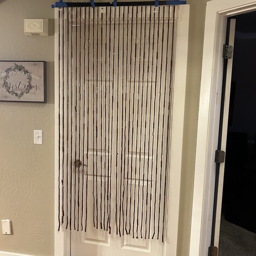 Cadre de porte vintage années 70 à suspendre bambou perles rideau bois hippie 33” X 70” - Photo 1/8