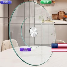 Fansile 18.9 Inch Glass Turntable Dining Table Large Lazy Susan Round Serving