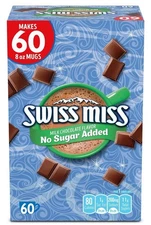 Swiss Miss Cocoa Milk Chocolate, No Sugar Added Envelopes, 60 ct.