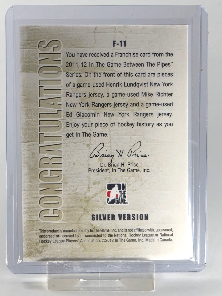 Camisas usadas jogo franquia NY Rangers Lundqvist In the Game Between The Pipes - Imagem 2 de 4