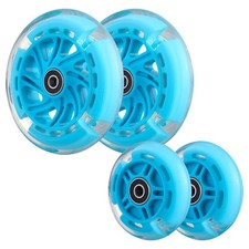 Front 120mm Rear 80mm Light-Up Flashing 3-Wheeled kid Scooter Wheels, Compl...