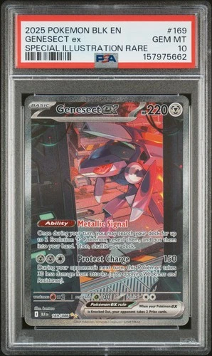 2025 POKEMON BLK EN-BLACK BOLT SPECIAL ILLUSTRATION RARE #169 GENESECT EX PSA 10