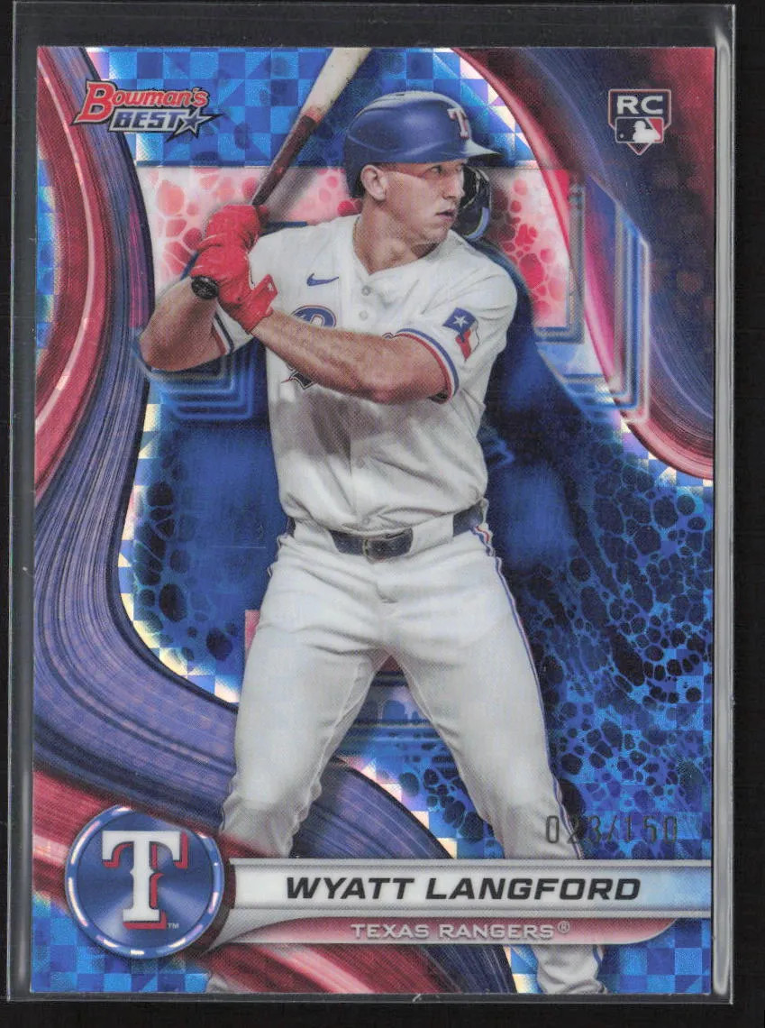 2024 Topps Bowman's Best Wyatt Langford #65 RC 023/150 Blue Xfractor Rookie