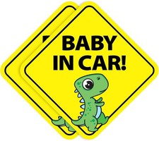 Baby in Car Stickers Non-Magnetic - Removable, Paint-Safe Signs for Cars Win