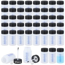 60 PCS 2 Oz Touch Up Paint Containers Empty Bottles Brush Lid Mixing Balls