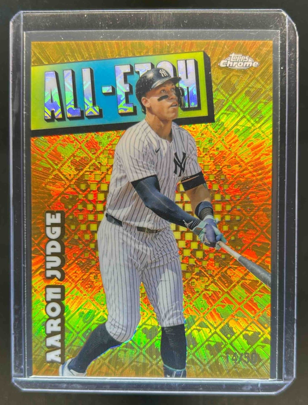 2025 Topps Chrome Aaron Judge All-Etch Gold Refractor #14/50 Yankees
