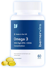 Bettervits Omega 3 Capsules High Strength - 33% EPA & 22% DHA | Omega 3 Fish Oil