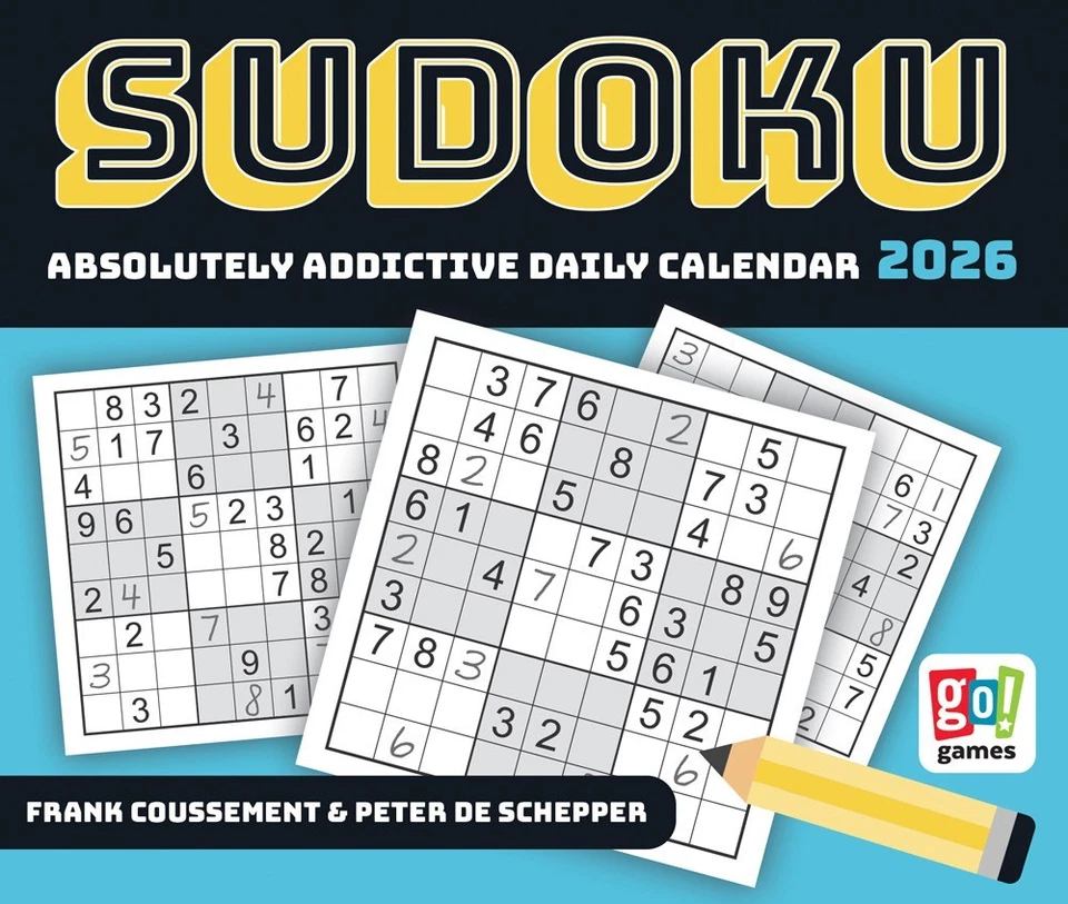 CAL INK Sudoku | 2026 6x5" Daily Desktop Box Calendar | New Page Every Day