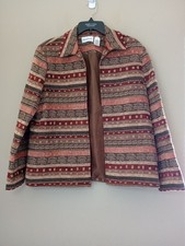 Alfred Dunner Tapestry Style Open Front Blazer Size 14
