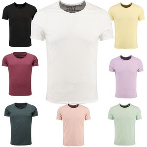 Key Largo Herren Vintage Look uni T-Shirt Bread new tiefer Rundhals Ausschnitt 