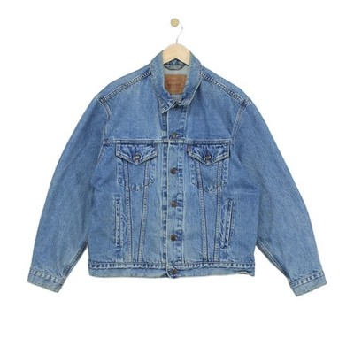 Vintage Levis Jeansjacke Herren Größe L Blau Freizeit Western Robust
