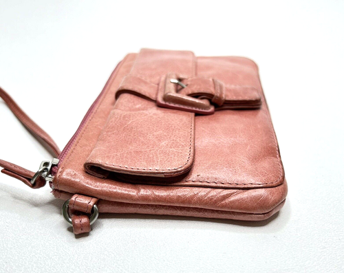 *Retro HOBO INTERNATIONAL Pink Leather Wristlet/Wallet w/Decorative Buckle - Picture 10 of 12