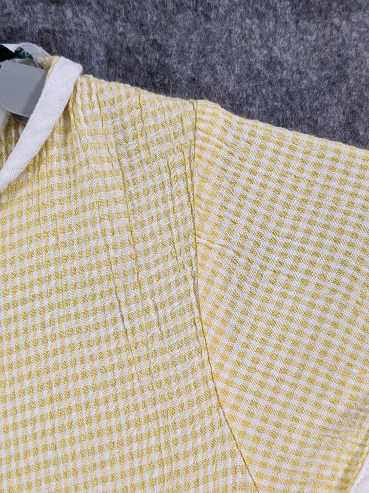 Vestido De Colección Ediciones Raras Niñas Niño 4T Amarillo Blanco Cuadros Seersucker Cinta de Encaje Foto 3 de 4