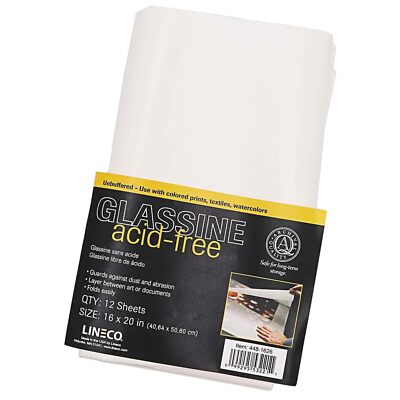  16x20 Glassine Sheets Acid-Free Unbuffered Interleaving Tissue White