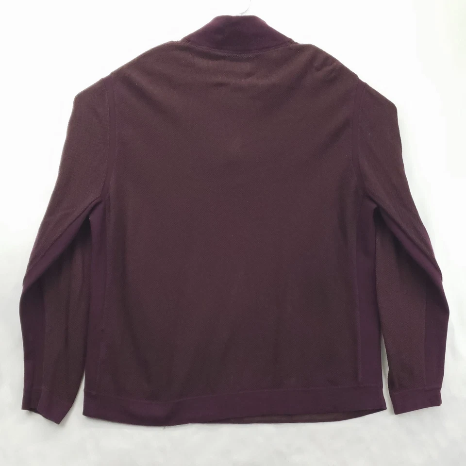 Suéter Nat Nast Para Hombres XL Borgoña Cachemira Codo Parche Manga Larga 1/4 Cremallera Foto 2 de 4